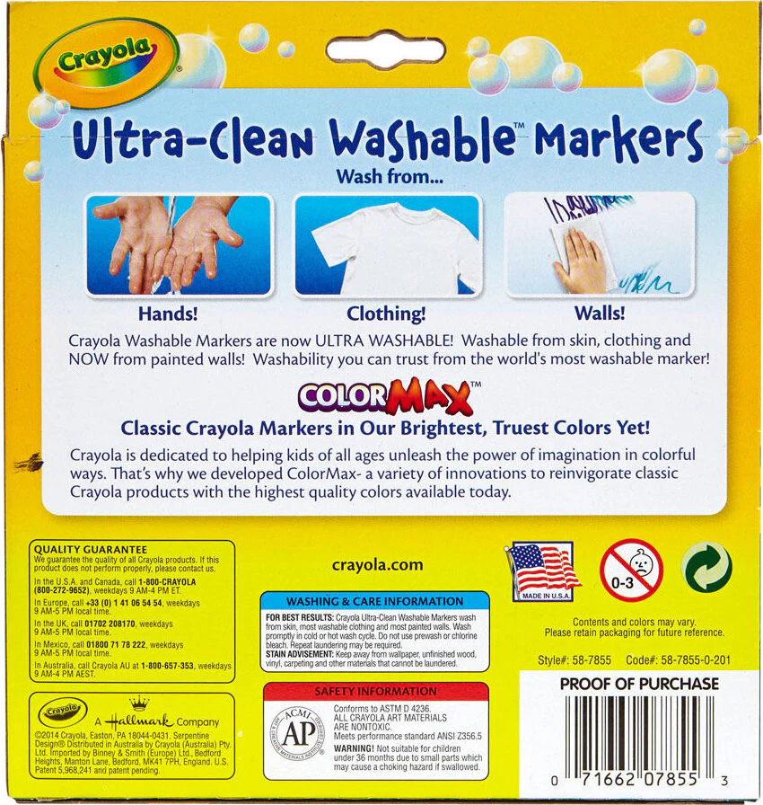 10 Count Ultra-Clean Washable Bright - Broad Line - Color Max Markers - Image 2