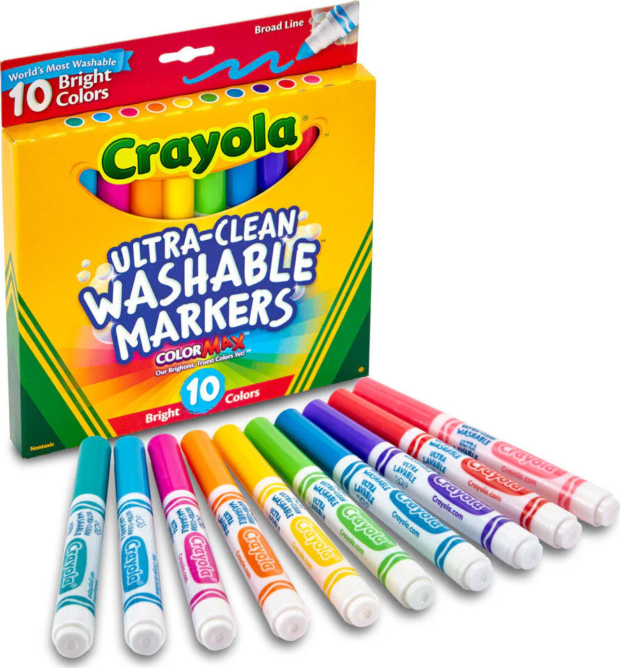 10 Count Ultra-Clean Washable Bright - Broad Line - Color Max Markers - Image 3