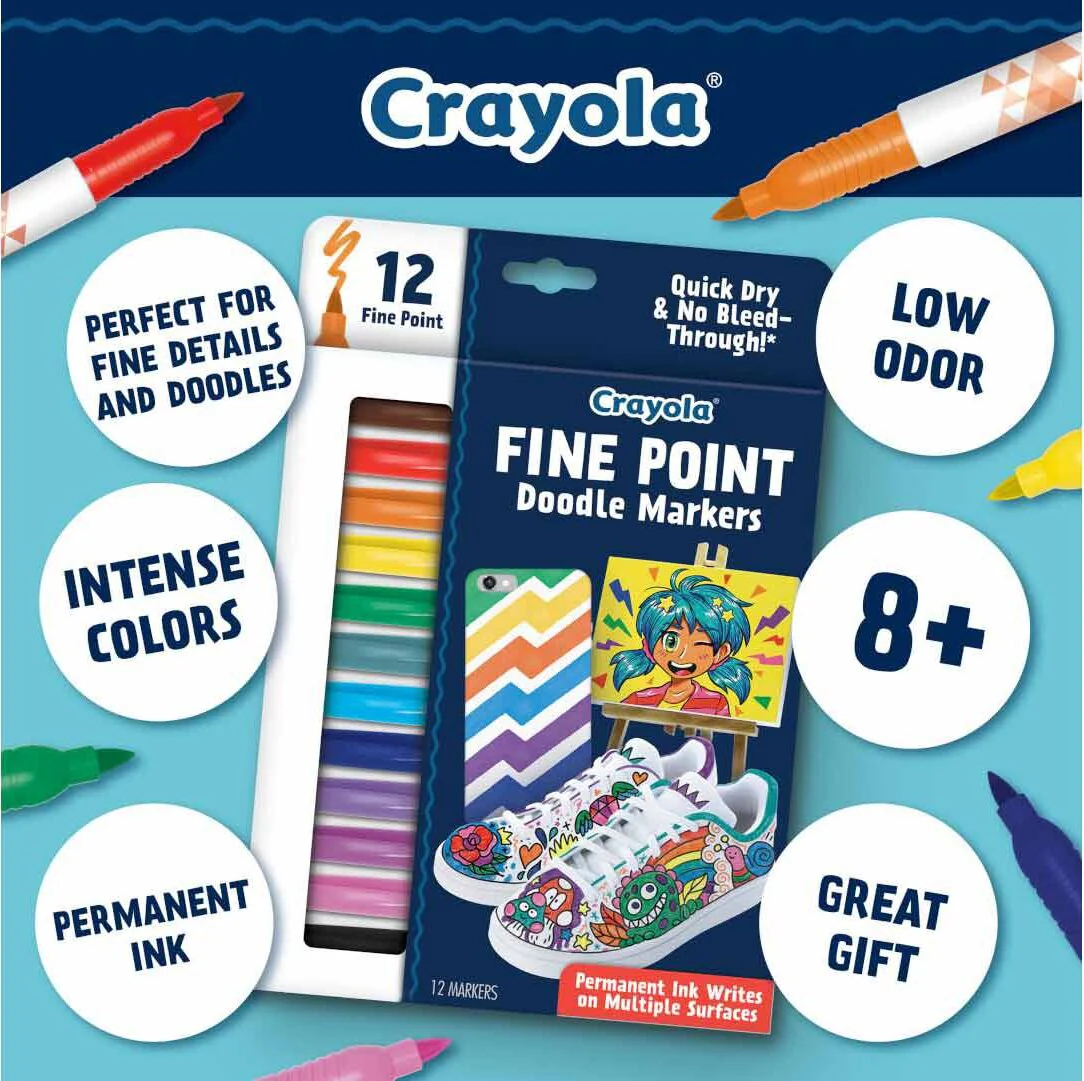 12 Ct Fine Point Doodle Markers - Image 4
