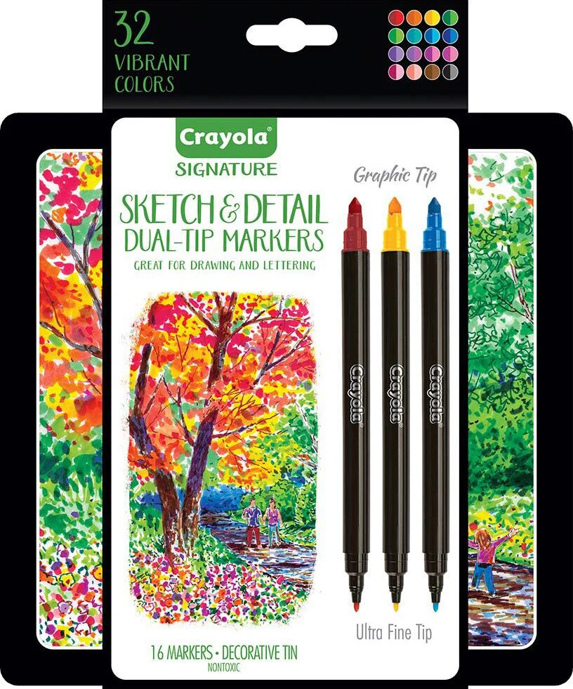 16 Count Signature Sketch and Detail Dual-Tip Markers - Image 5