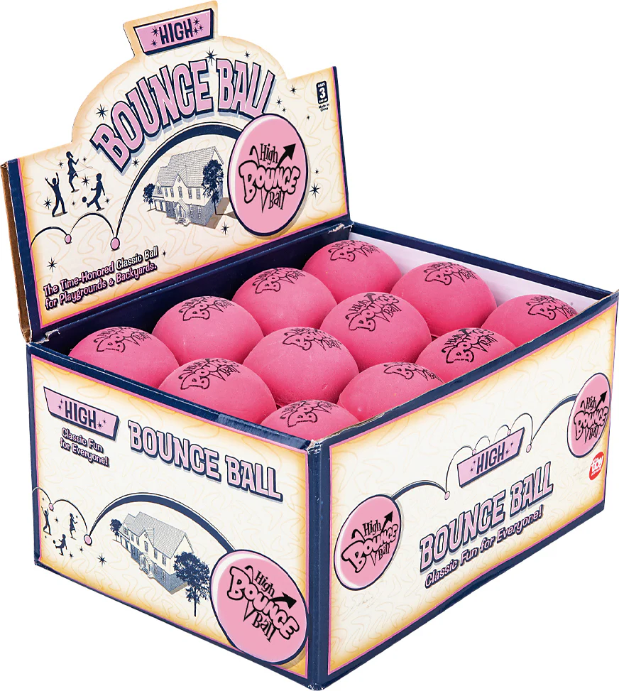 2.5" Rubber Pink High Bounce Ball - Image 3