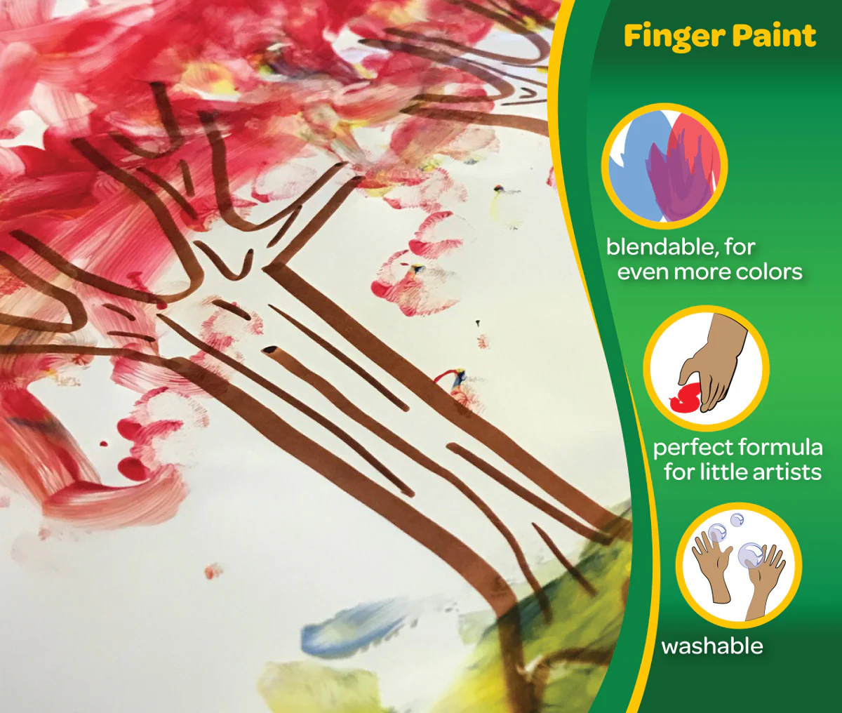 3 Count 8 oz Washable Fingerpaint - Bright Colors - Image 2