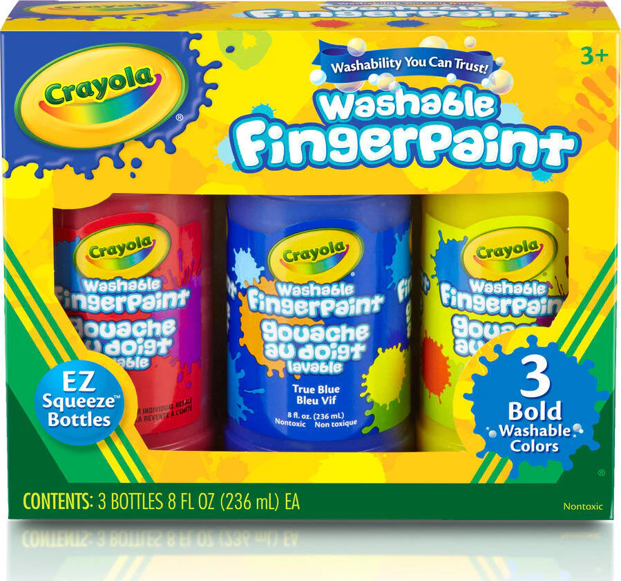 3 Ct 8-oz. Washable Fingerpaint, Bold Colors - Image 3