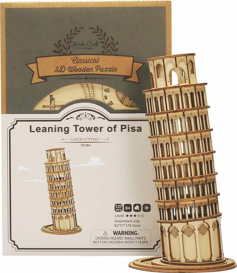 3D Modern Wooden Puzzle - Leaning Tower Of Pisa - Image 4
