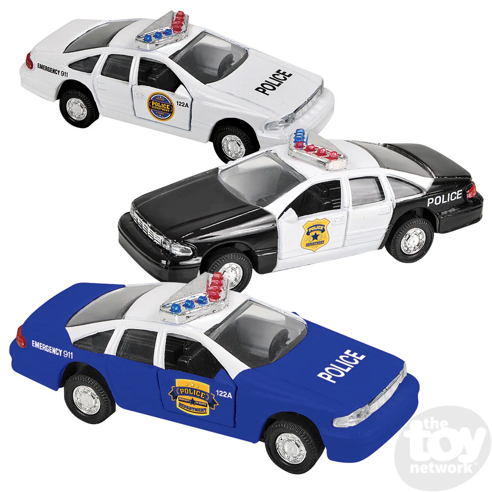 4.5in Die Cast Pullback Police Car - Single