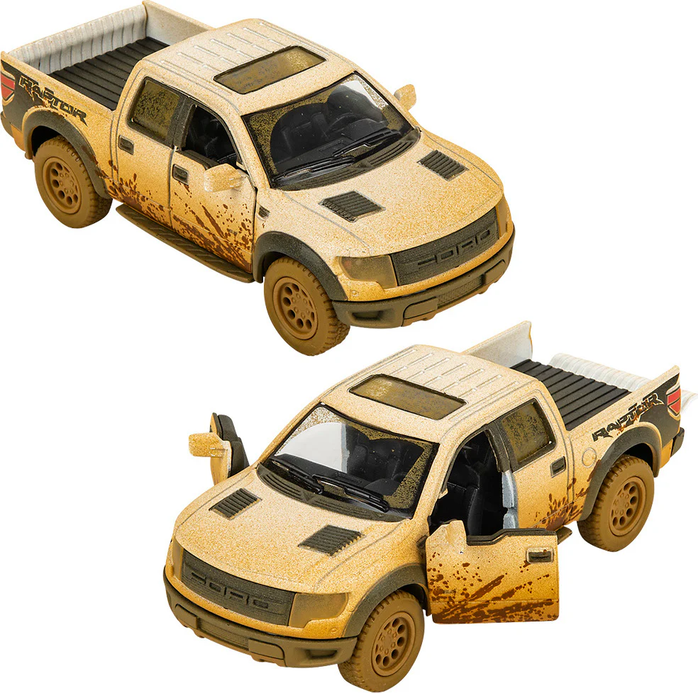 5" Die-cast Ford F-150 Svt Raptor Muddy (Assorted) - Image 3