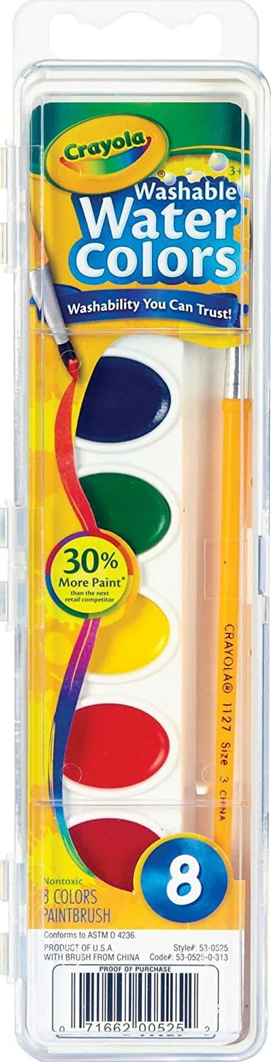 8 Ct Washable Watercolor Pans Set - Image 2