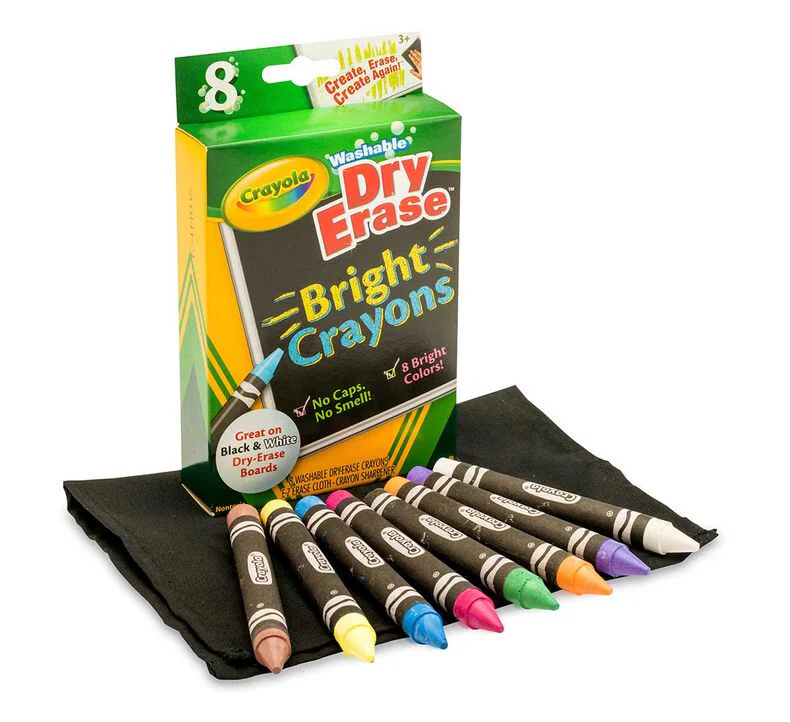 8 Pack Dry-Erase Crayons - Brights - Image 3
