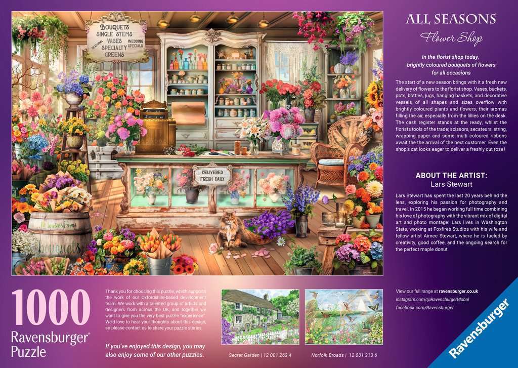 All Seasons Flower Shop 1000 Pc Puzzle - Image 3