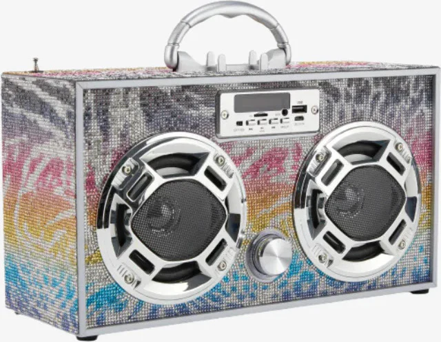 Animal Print Bling Boombox - Image 3