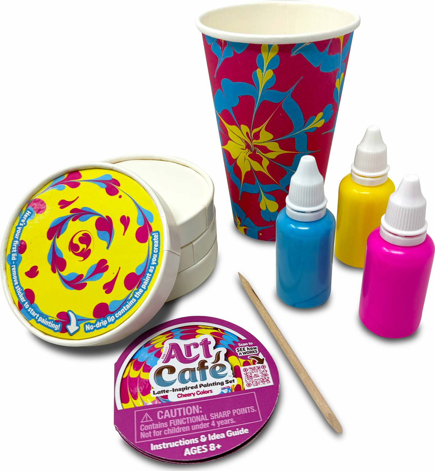 Art Café Latte-Inspired Painting Set - Cheery Colors - Image 2