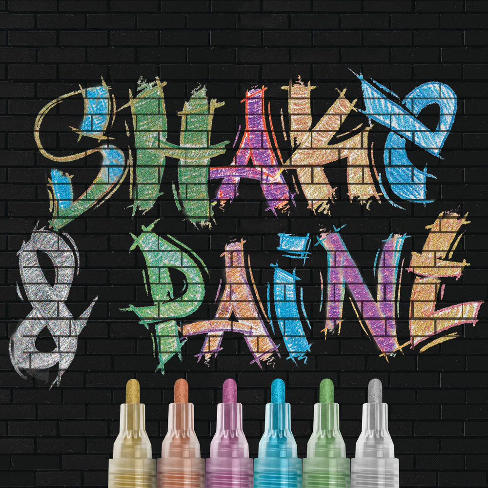 Black Edition Shake & Paint Markers - 6ct Metallic - Image 2