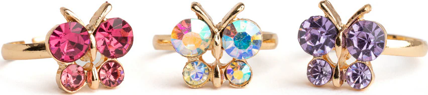 Boutique Butterfly Gem Rings - Image 3