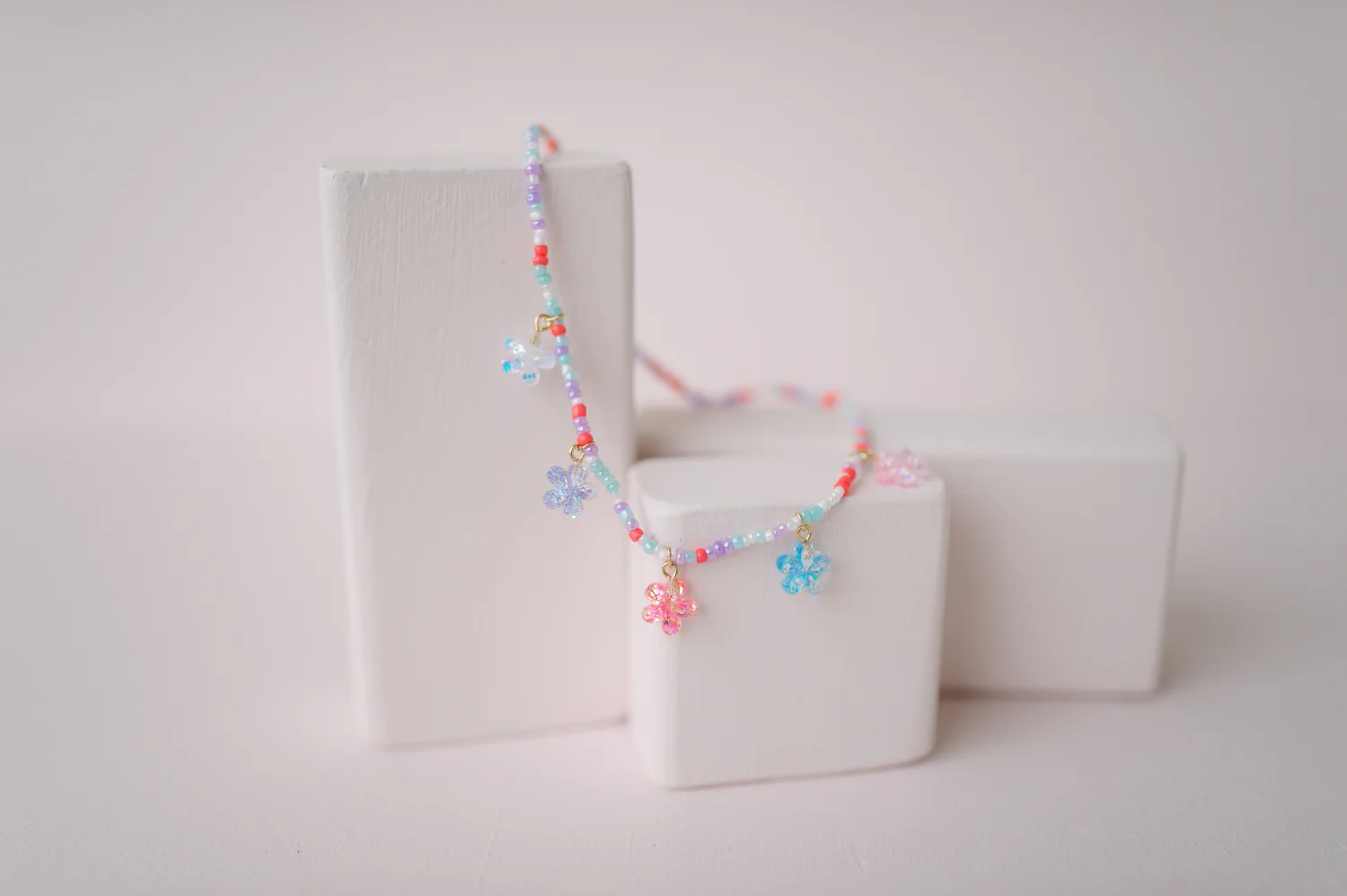 Boutique Shimmer Flower Necklace - Image 2