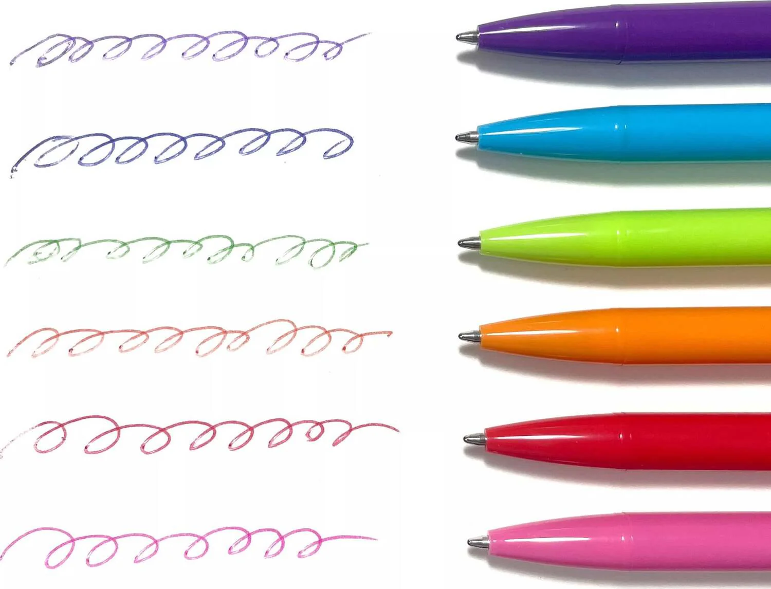 Bright Writers Colored Ink Retractable Ballpoint Pens - Set of 6 - Image 3