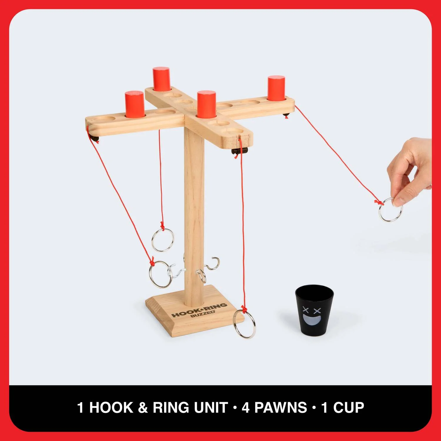 Buzzed 4-Way Hook & Ring Drinking Game - The Ring Toss to Rule All - Image 2