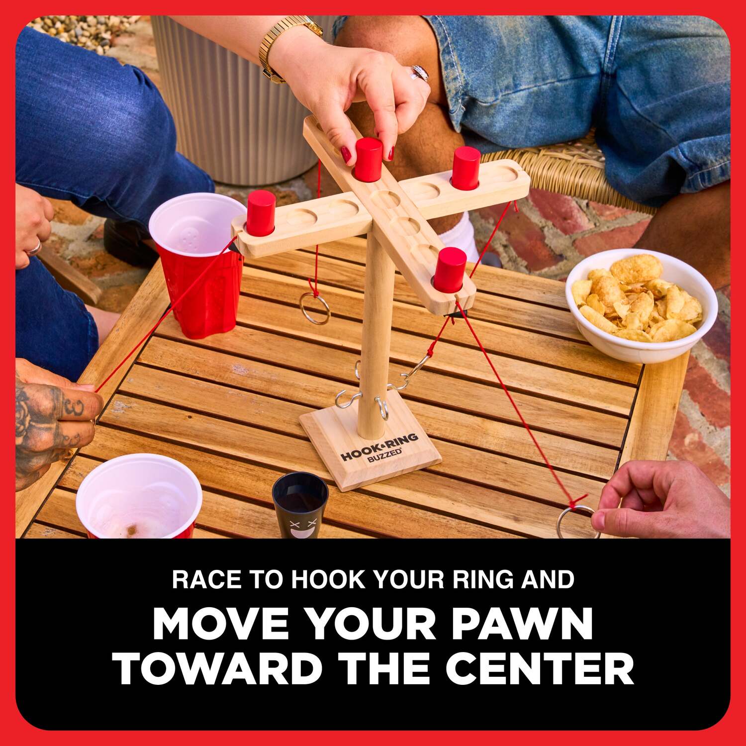 Buzzed 4-Way Hook & Ring Drinking Game - The Ring Toss to Rule All - Image 5