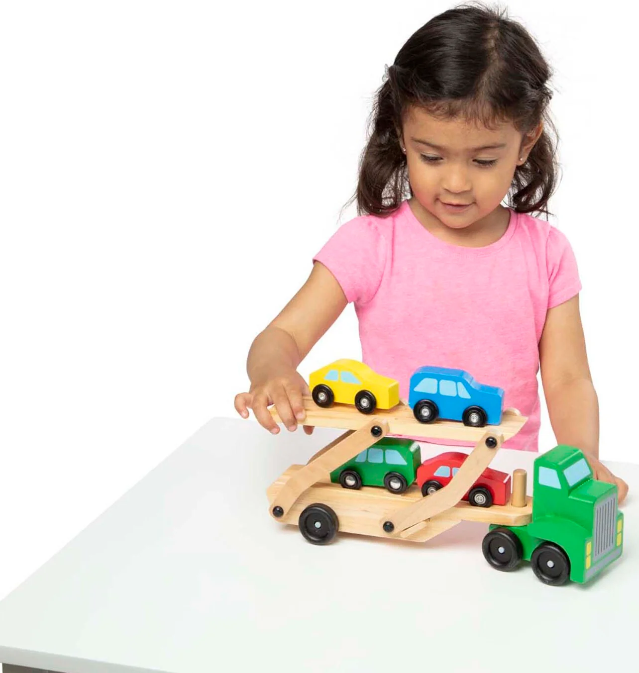 Car Carrier Truck & Cars Wooden Toy Set - Image 5