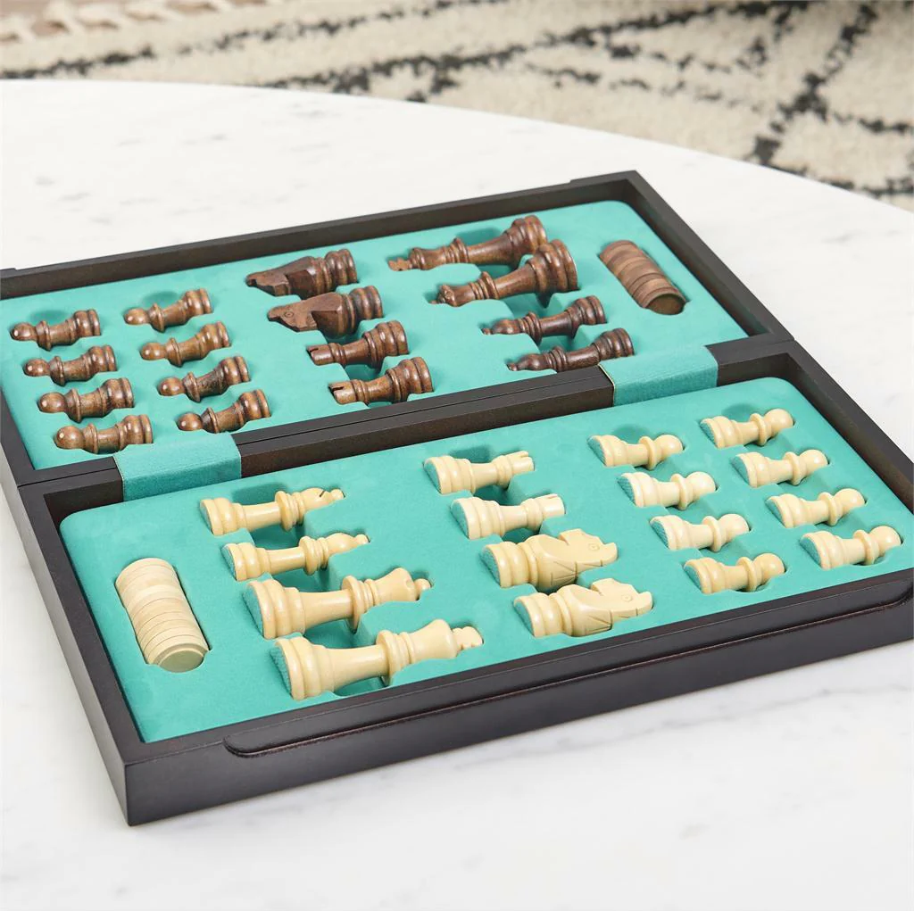 Cardinal Legacy Deluxe Wooden Chess Checkers - Image 2