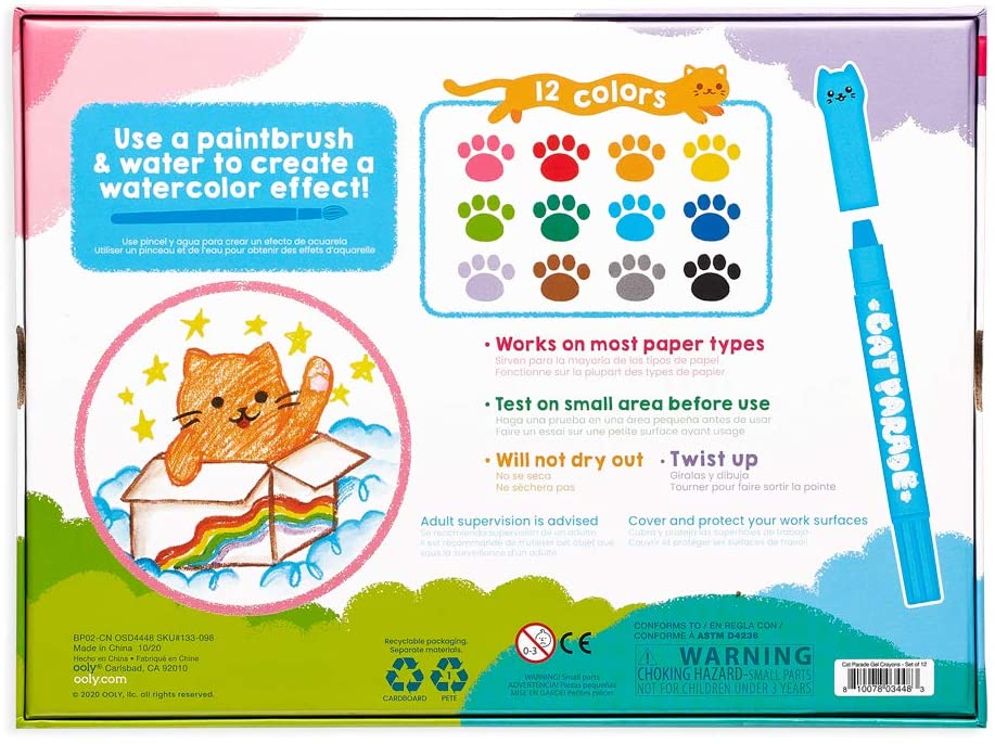 Cat Parade Twist-Up Watercolor Gel Crayons - Set of 12 - Image 6