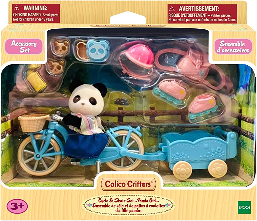 Calico Critters Cycle &amp; Skate Set Panda Girl