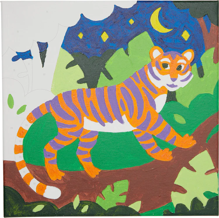 Colorific Canvas Paint By Number Kit - Terrific Tiger - Image 3