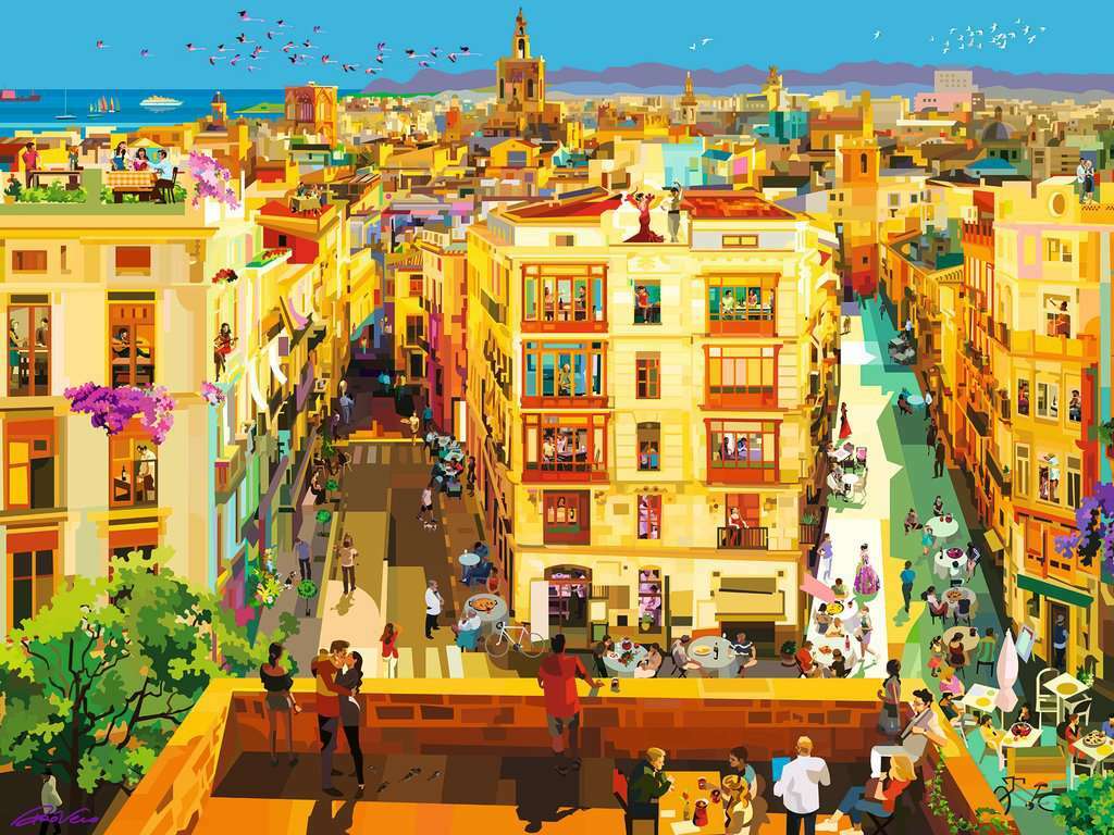 Dining in Valencia (1500 pc Puzzle) - Image 2