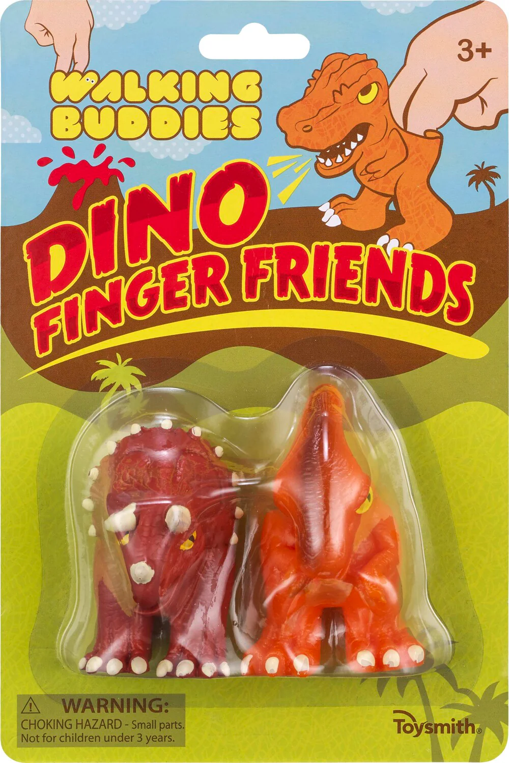 Dino Finger Puppets - Pair of 2 ((Assorted Colors) and Styles) - Image 2