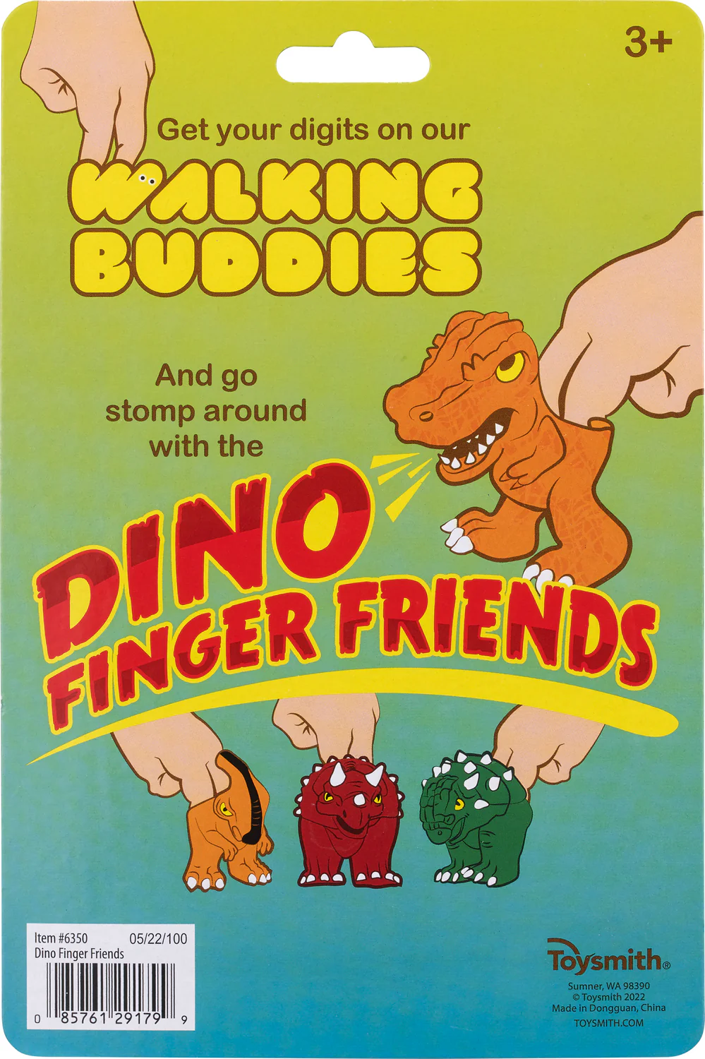 Dino Finger Puppets - Pair of 2 ((Assorted Colors) and Styles) - Image 3