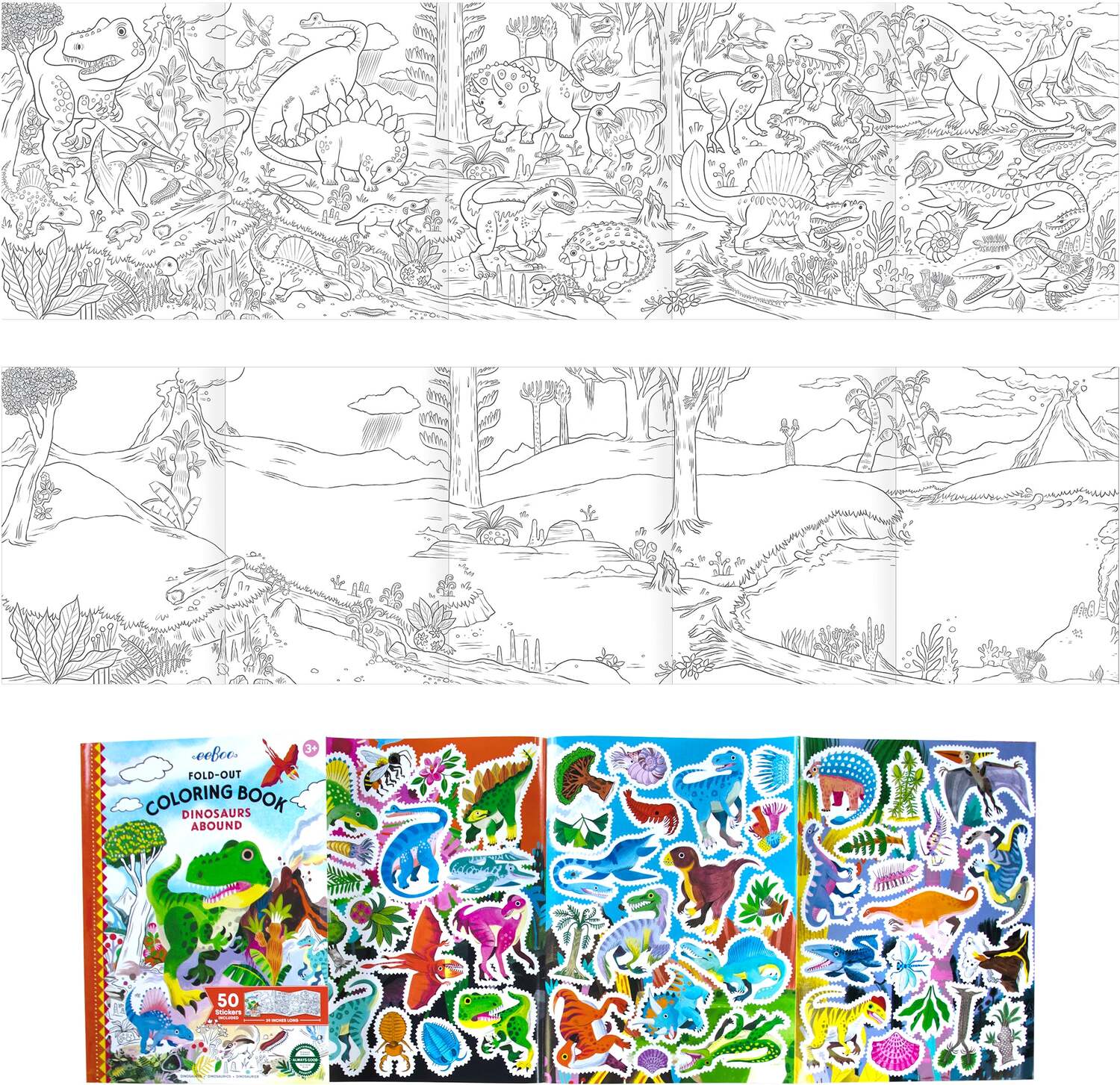 FoldOut Coloring Book Dinosaurs Abound - Image 3