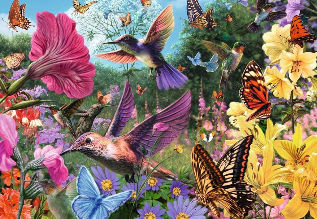 Hummingbirds and Butterflies Puzzle (200 pc) - Image 2