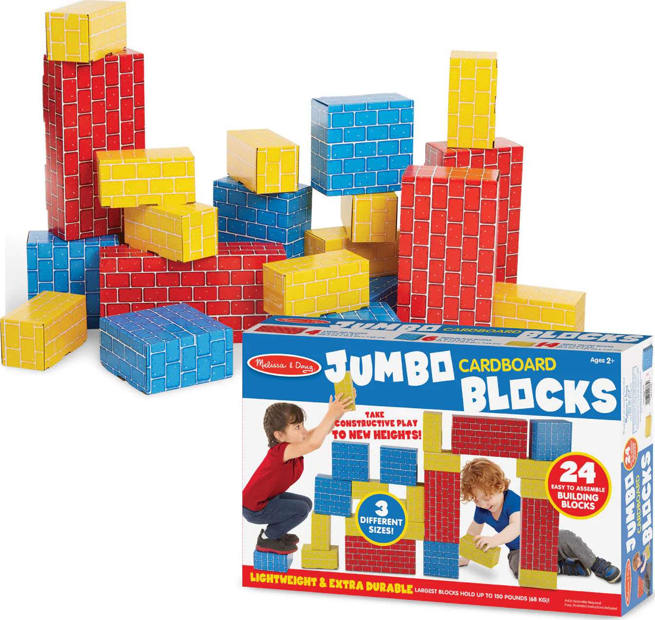 Jumbo Cardboard Blocks - 24 Pieces - Image 3