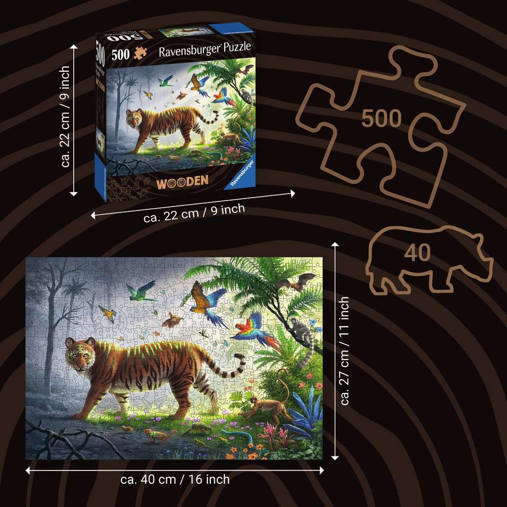 Jungle Tiger (500 pc Wooden Puzzles) - Image 4
