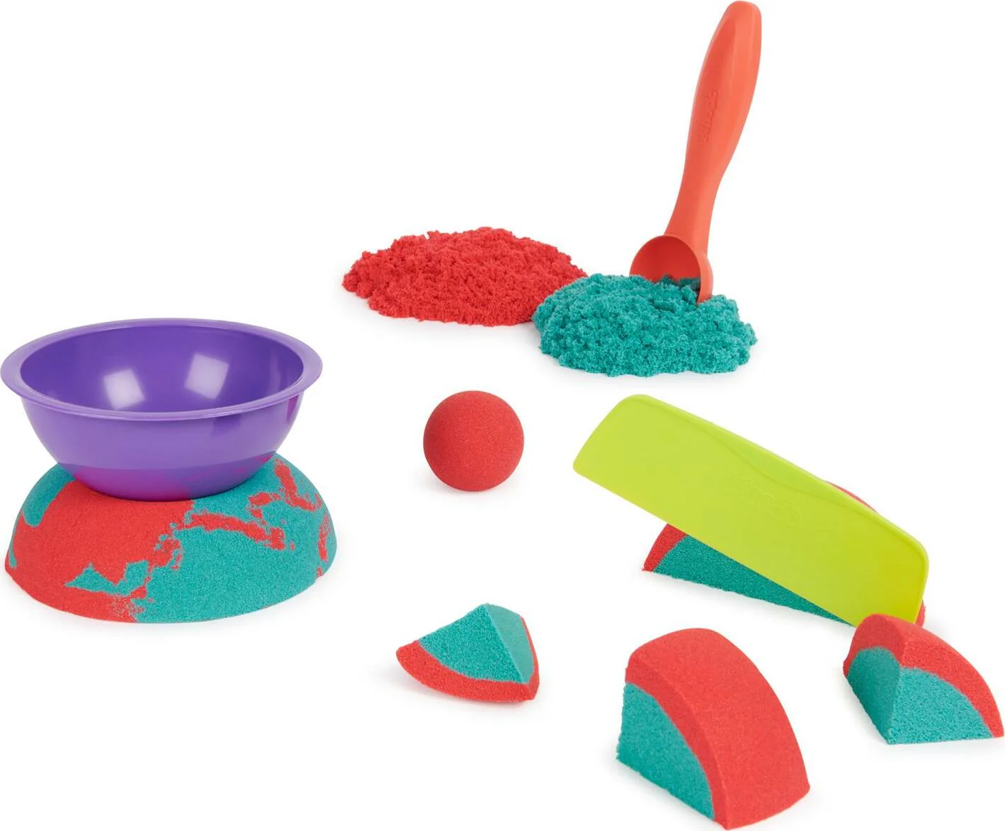 Kinetic Sand Mold N' Flow - 1.5Lbs Red and Teal Play Sand - Image 3