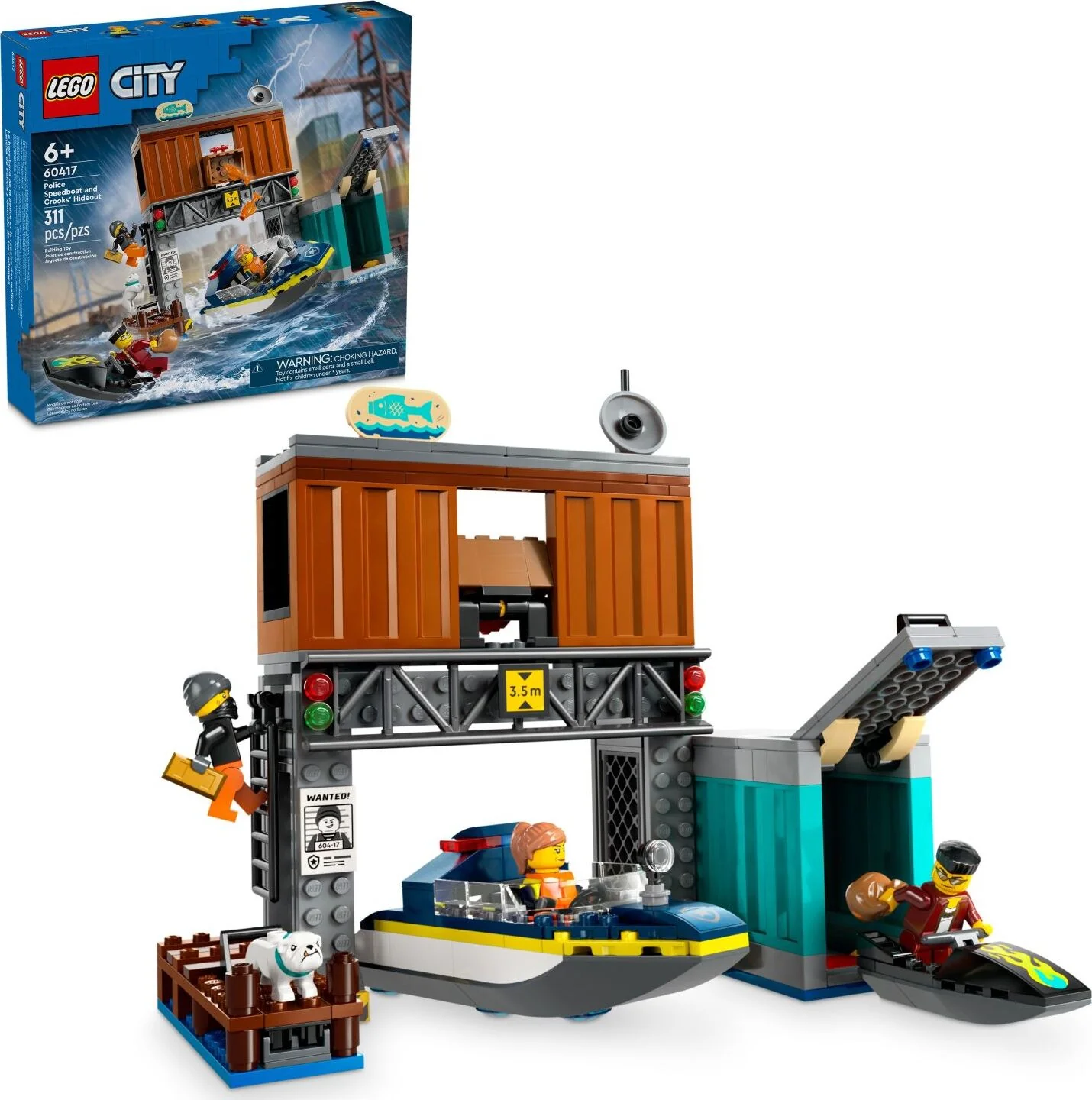 LEGO® City Police: Police Speedboat and Crooks' Hideout 60417