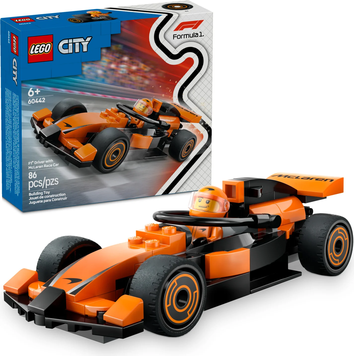 LEGO® City Formula 1: F1® Driver with McLaren Race Car 60442