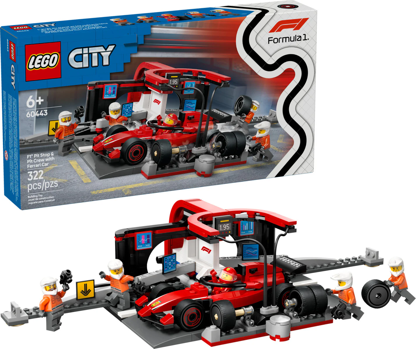LEGO® City Formula 1: F1® Pit Stop & Pit Crew with Ferrari Car 60443