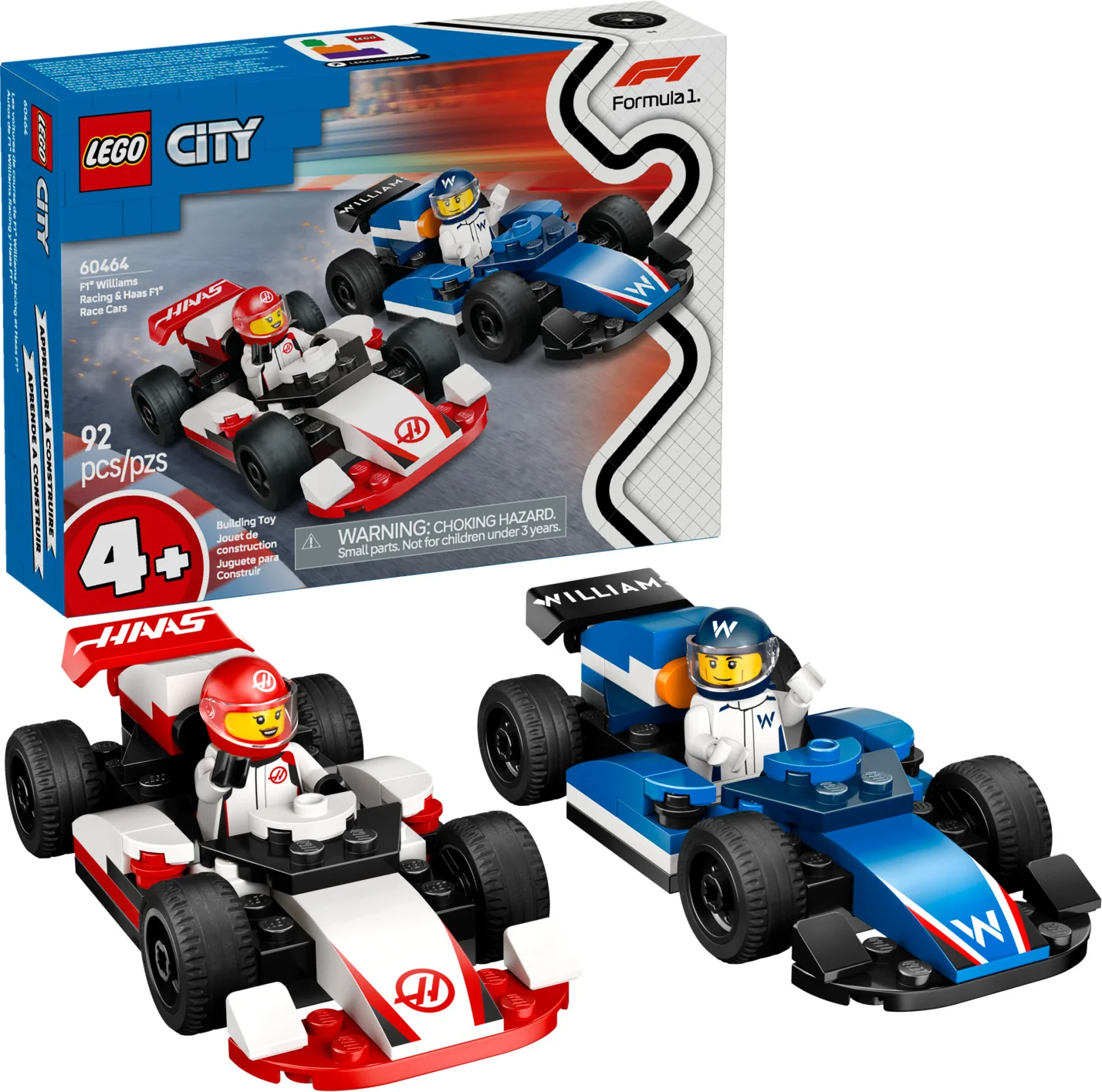 LEGO® City Formula 1: F1® Williams Racing & Haas F1® Race Cars 60464