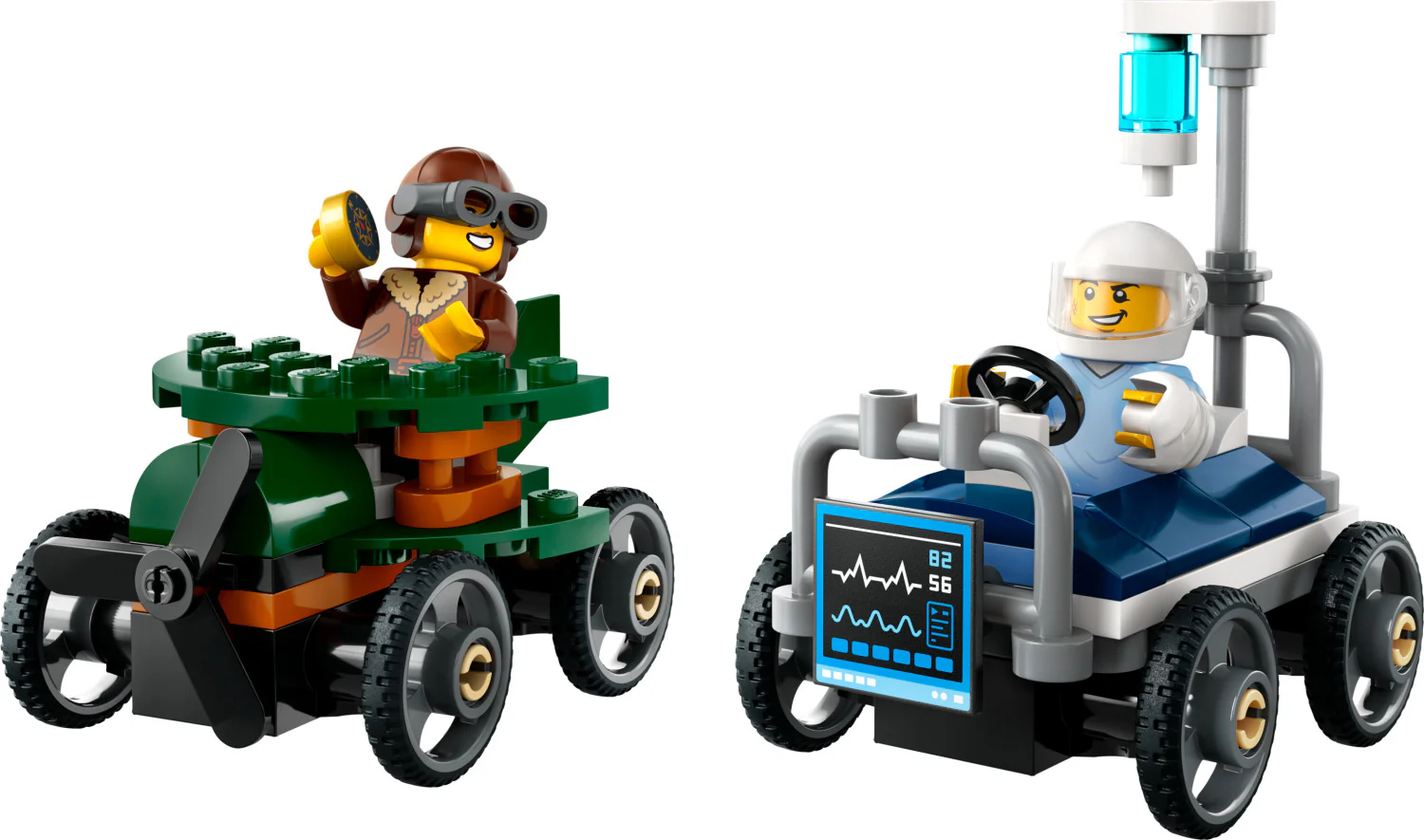 LEGO® City Great Vehicles: Airplane vs. Hospital Bed Race Car Pack 60459 - Image 2