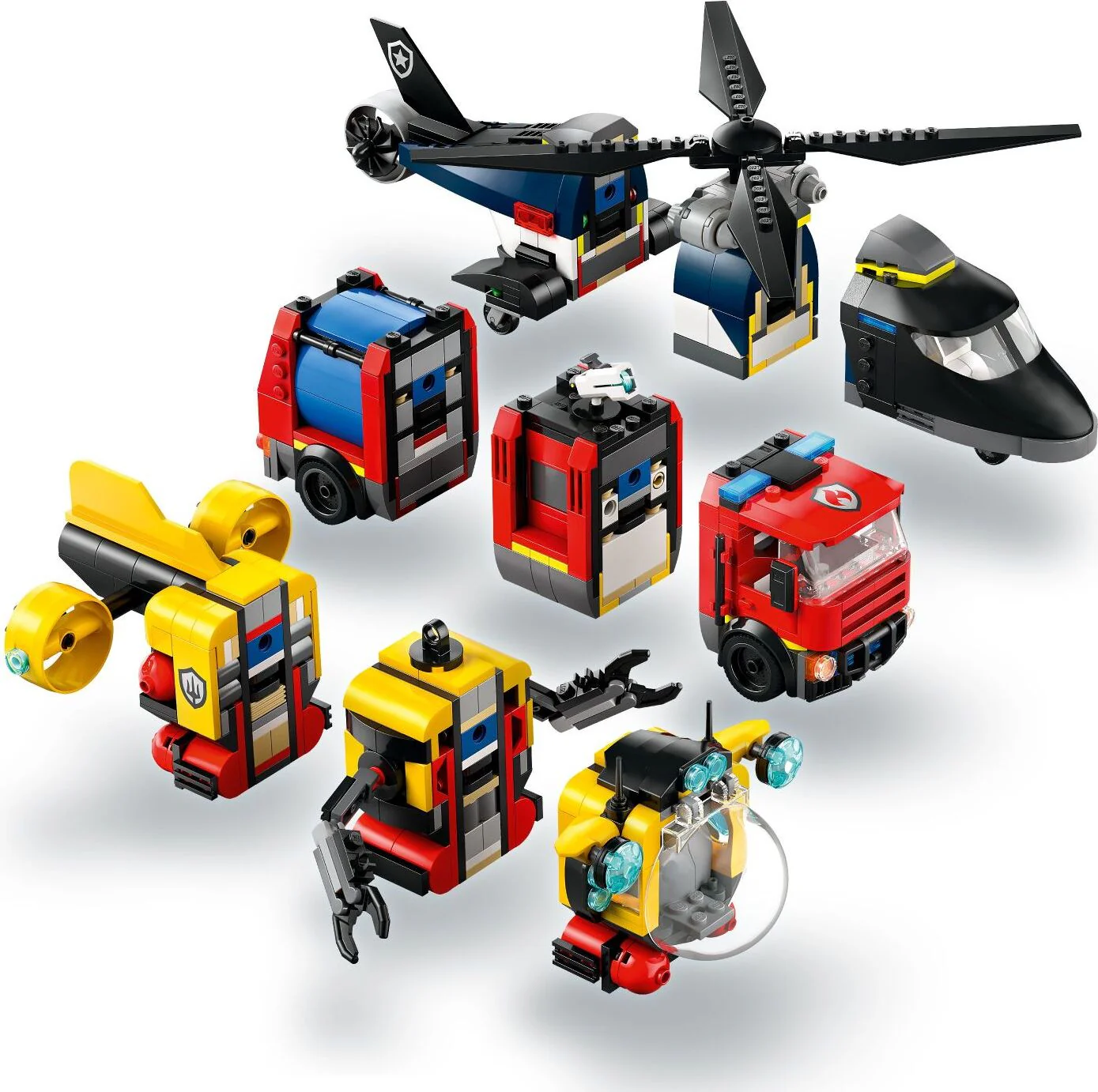 LEGO® City Great Vehicles: Helicopter, Fire Truck & Submarine Remix 60462 - Image 5