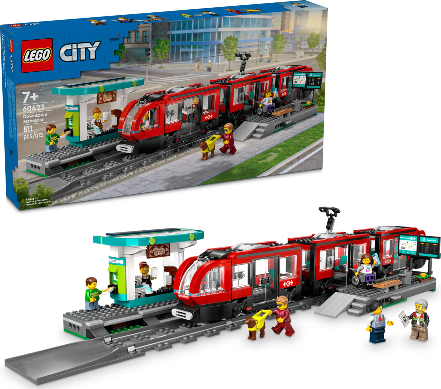 LEGO® City Trains: Downtown Streetcar and Station 60423