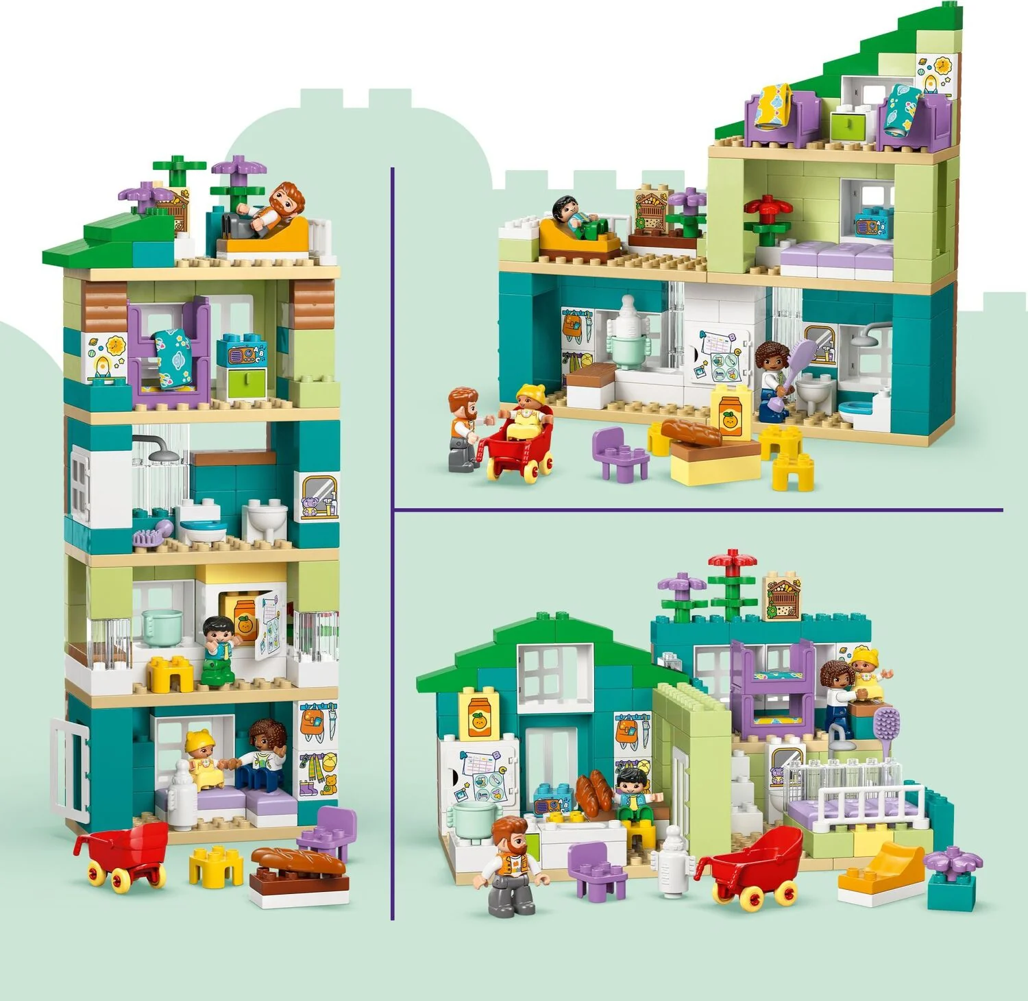 LEGO DUPLO Town: 3 in 1 Modern Family House with Figures - Image 6