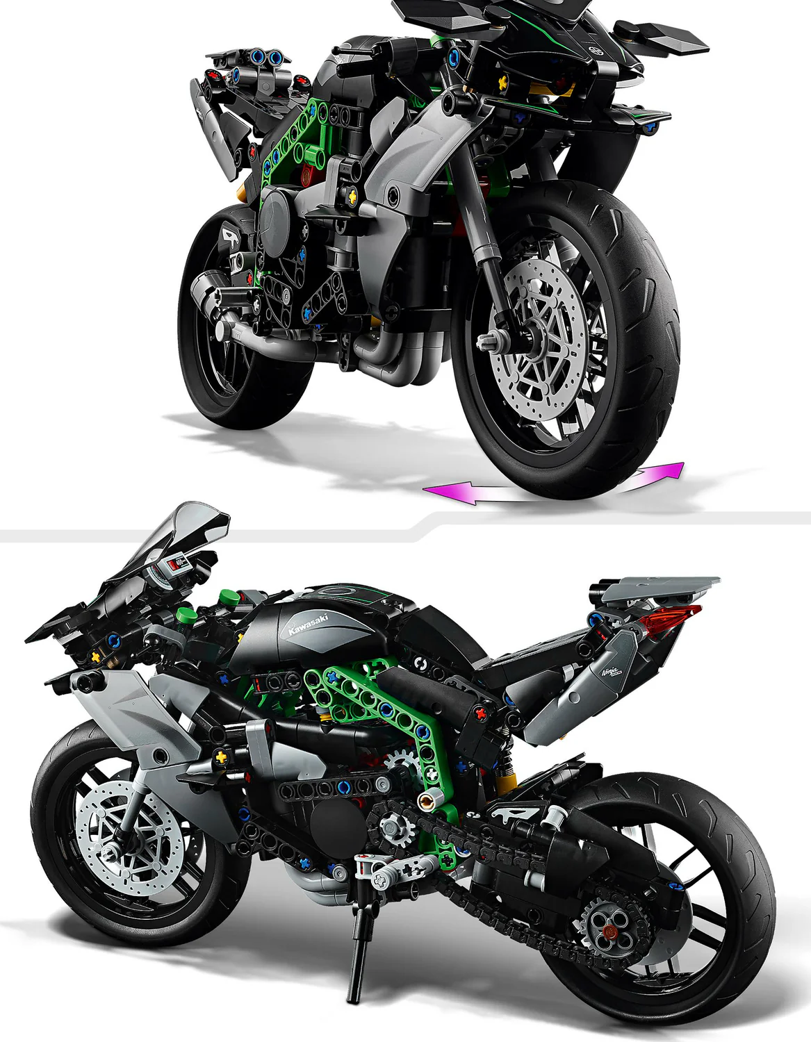 LEGO® Technic Kawasaki Ninja H2R Motorcycle Toy 42170 - Image 4