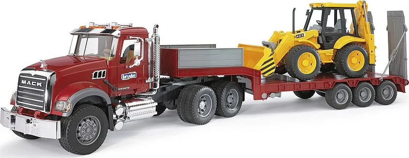 MACK Granite Flatbed Truck with JCB Loader backhoe - Image 2