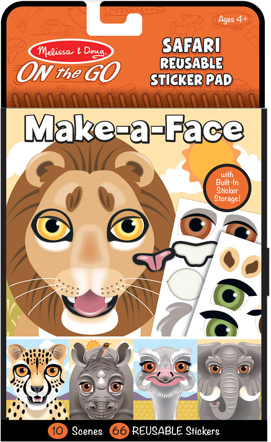 Make-a-Face - Safari Reusable Sticker Pad - On the Go Travel - Image 4