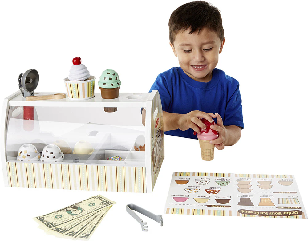 Melissa & Doug Wooden Ice Cream Counter - Image 2