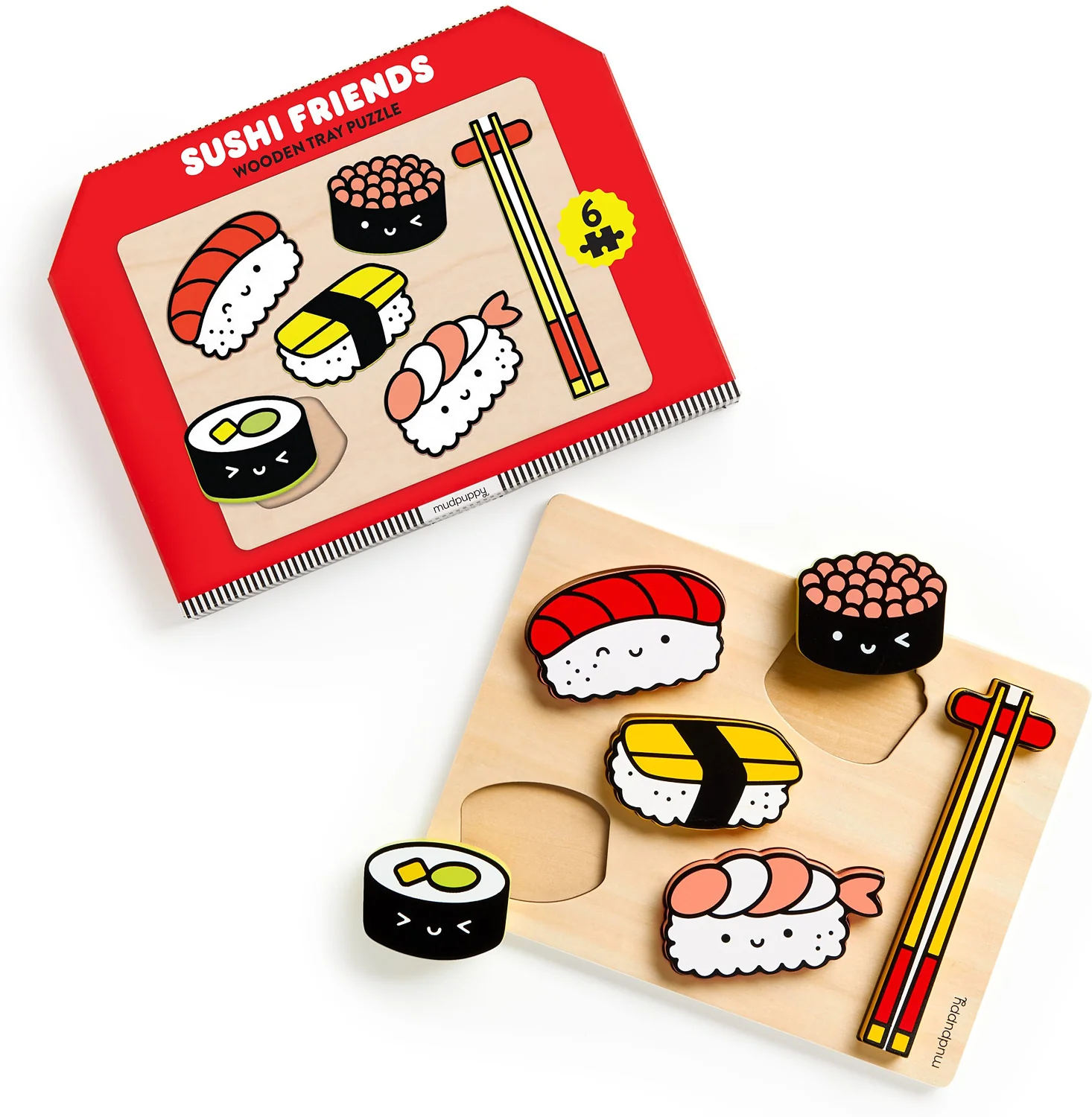 MudPuppy Sushi Friends Wooden Tray Puzzle - Image 4