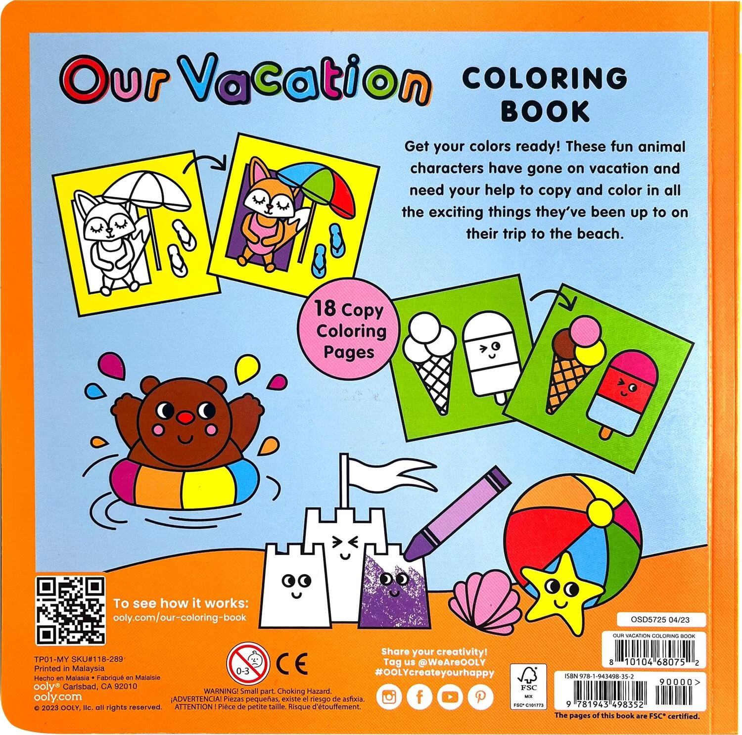Our Vacation Copy Coloring Book (7.8" x 7.8") - Image 2
