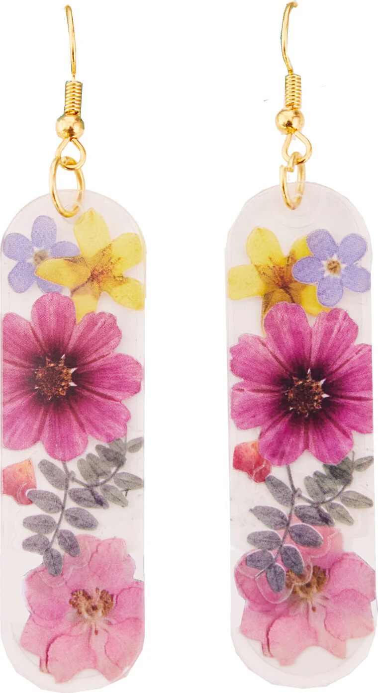 Pressed Floral Acrylic Earrings - Image 2
