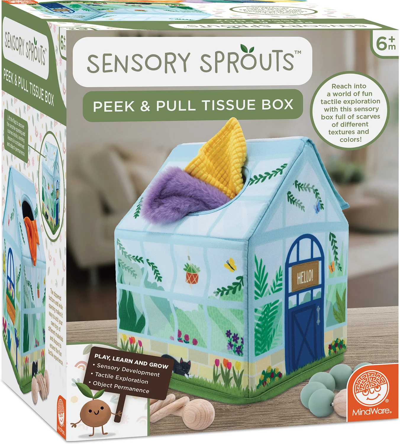 Sensory Sprouts Peek & Pull Tissue Box - Image 2